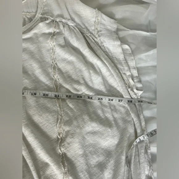 Free People Aster Henley Oversized Boho White Short Sleeved Top Medium - Picture 9 of 13
